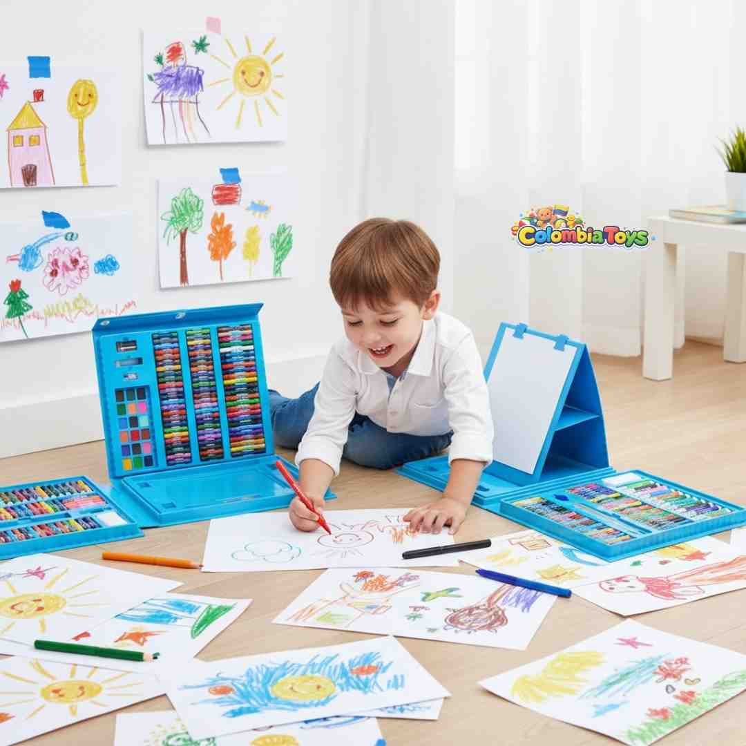Mega Set de Arte Infantil – Maletín de Dibujo 208 Piezas + Obsequio