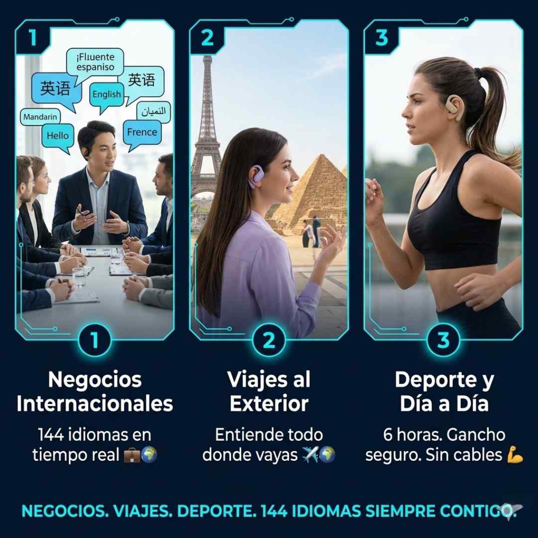 Audífonos Traductores Inteligentes +140 Idiomas – Traducción en Tiempo Real en tus Oídos + Obsequio