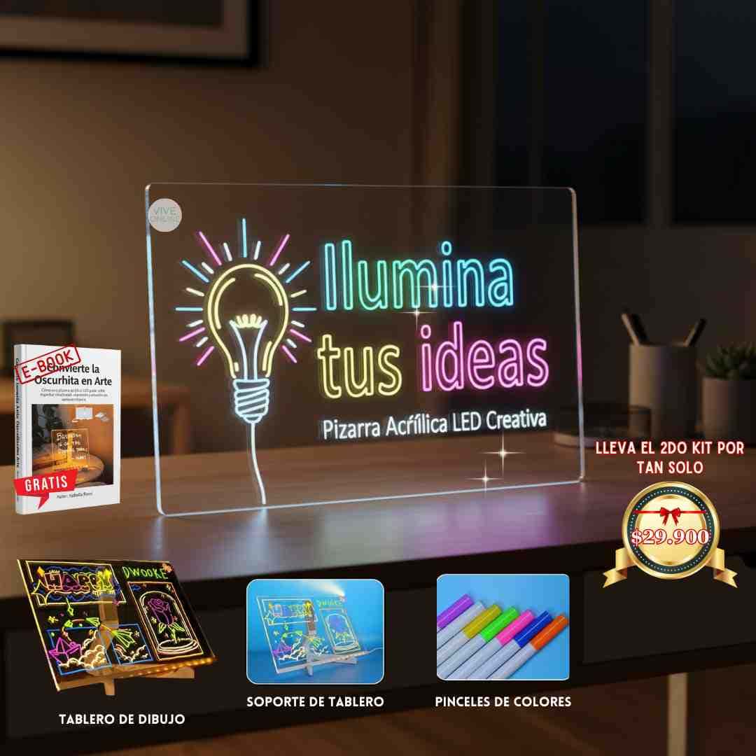 Pizarra Mágica LED – Dibuja, Escribe y Brilla + Ebook Gratis