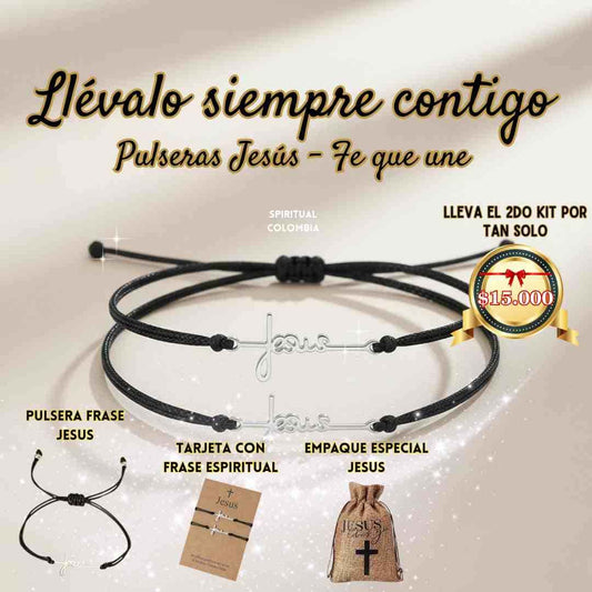 2 Pulseras de Jesús – Fe, Amor y Propósito + Obsequios