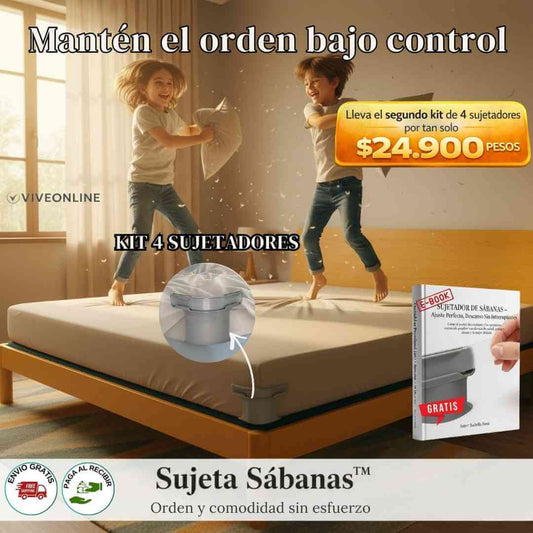 Sujeta Sábanas™: Tu Cama Perfecta y Estirada Toda la Noche + Obsequio
