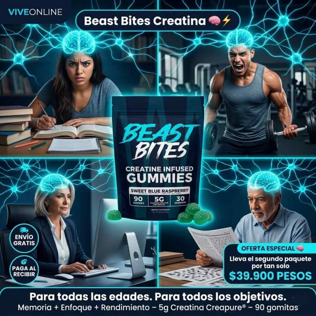 Beast Bites — las gomitas con creatina que activan tu cerebro, mejoran tu memoria y te dan energía mental todo el día