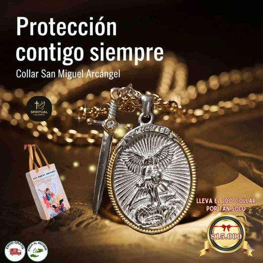 Collar San Miguel Arcángel Unisex – Acero + Espada + Obsequio