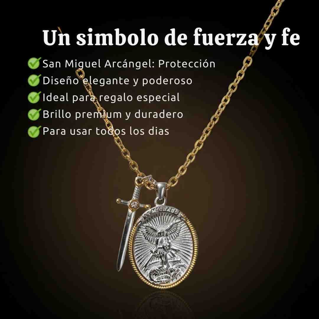 Collar San Miguel Arcángel Unisex – Acero + Espada + Obsequio
