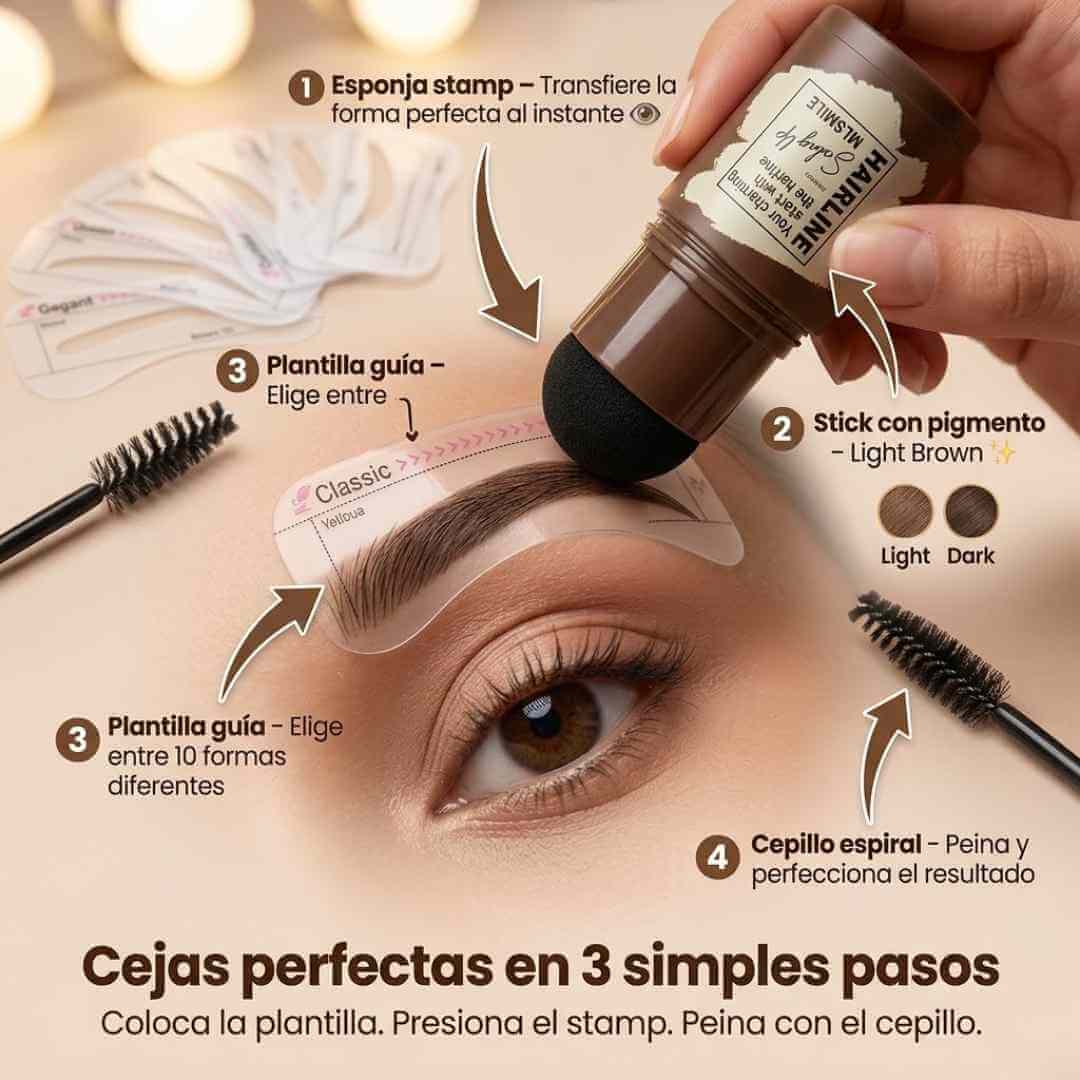 Kit de Cejas Brow Stamp — cejas perfectas y simétricas en segundos sin necesidad de ser experta + OBSEQUIOS