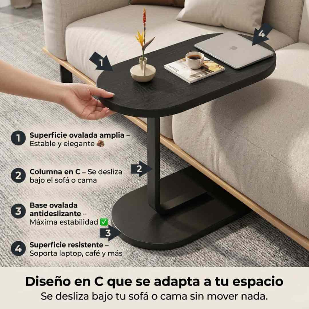 Mesa Auxiliar Ovalada — el toque elegante y funcional que le faltaba a tu sala o habitación