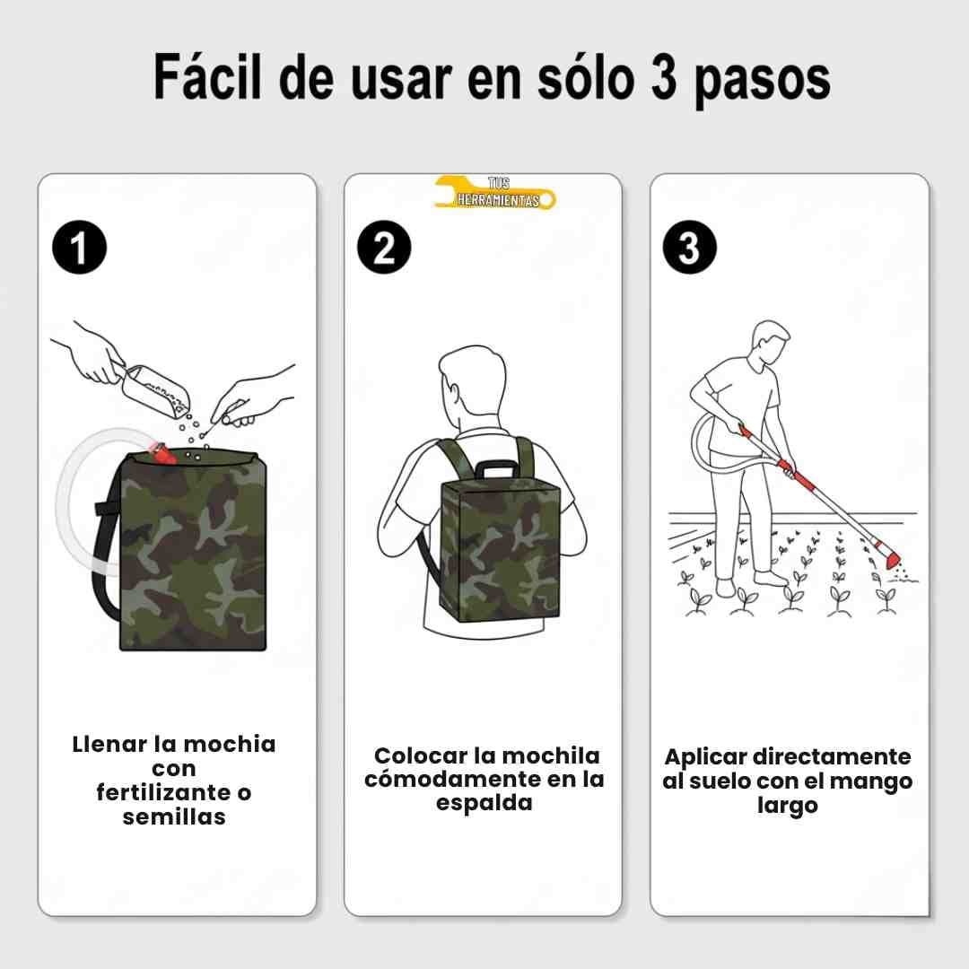 Distribuidor de Fertilizante con Mochila – Precisión y Comodidad + Obsequio