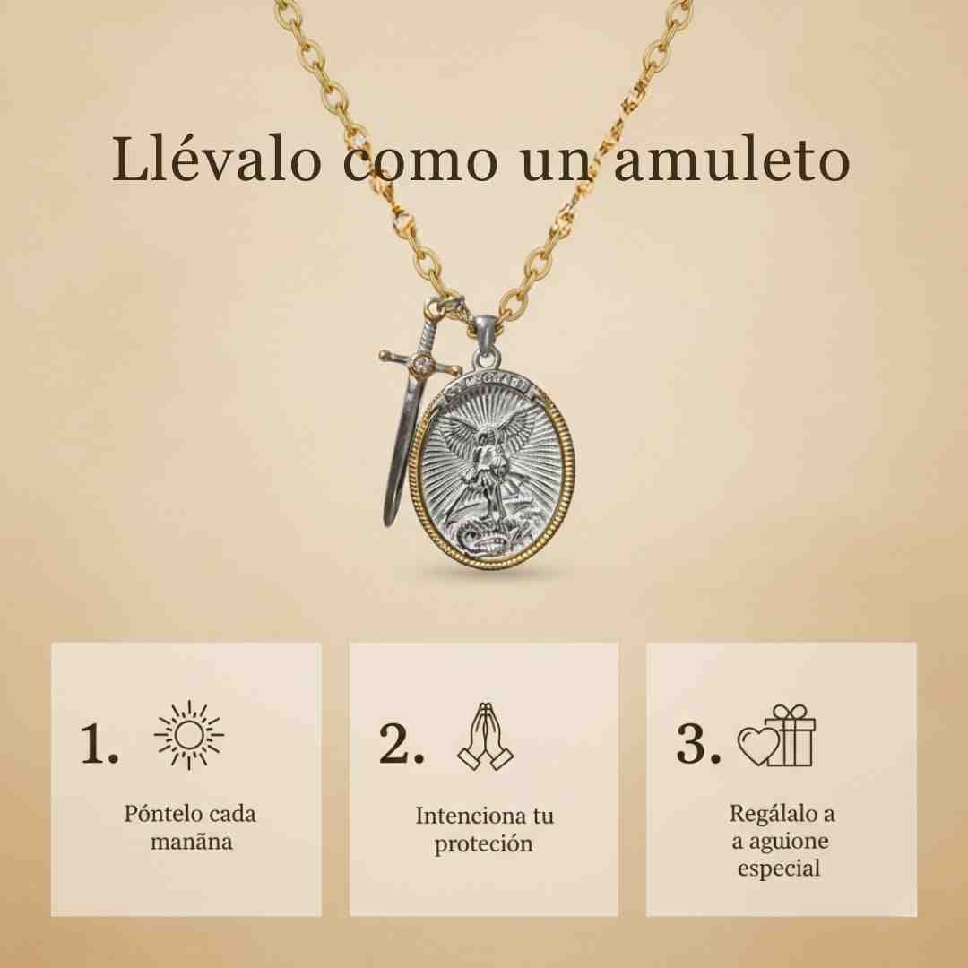 Collar San Miguel Arcángel Unisex – Acero + Espada + Obsequio