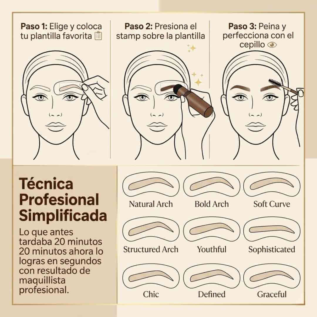 Kit de Cejas Brow Stamp — cejas perfectas y simétricas en segundos sin necesidad de ser experta + OBSEQUIOS
