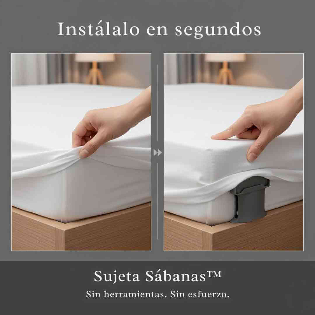 Sujeta Sábanas™: Tu Cama Perfecta y Estirada Toda la Noche + Obsequio