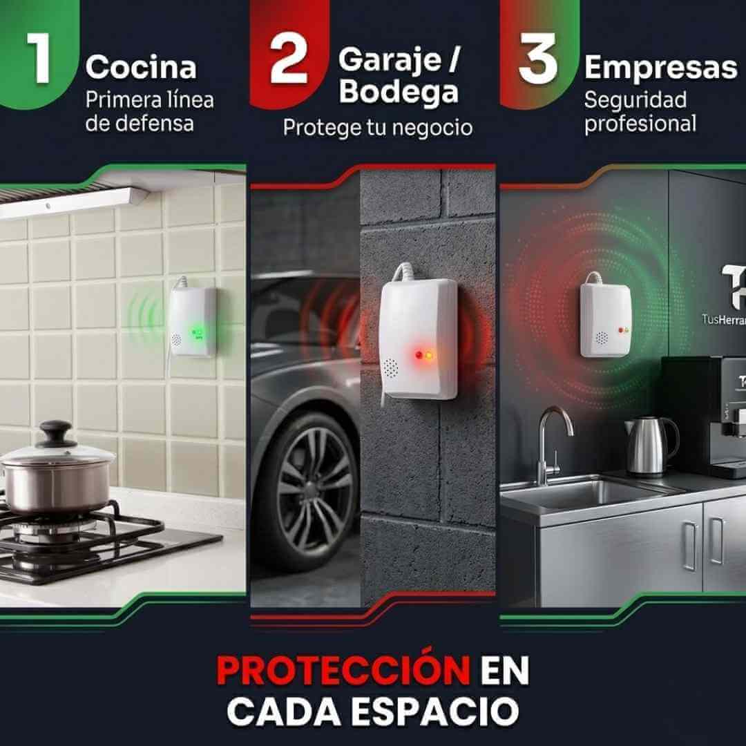 Detector de Alarma de Fugas de Gas + Monóxido de Carbono - Seguridad 24/7 + OBSEQUIO