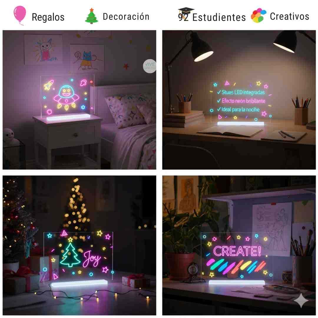 Pizarra Mágica LED – Dibuja, Escribe y Brilla + Ebook Gratis