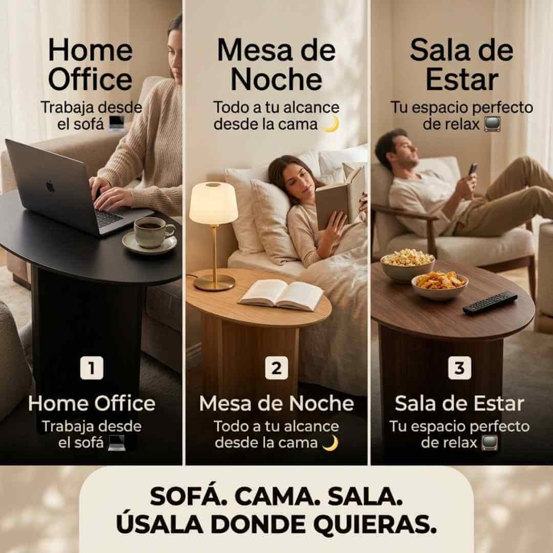 Mesa Auxiliar Ovalada — el toque elegante y funcional que le faltaba a tu sala o habitación