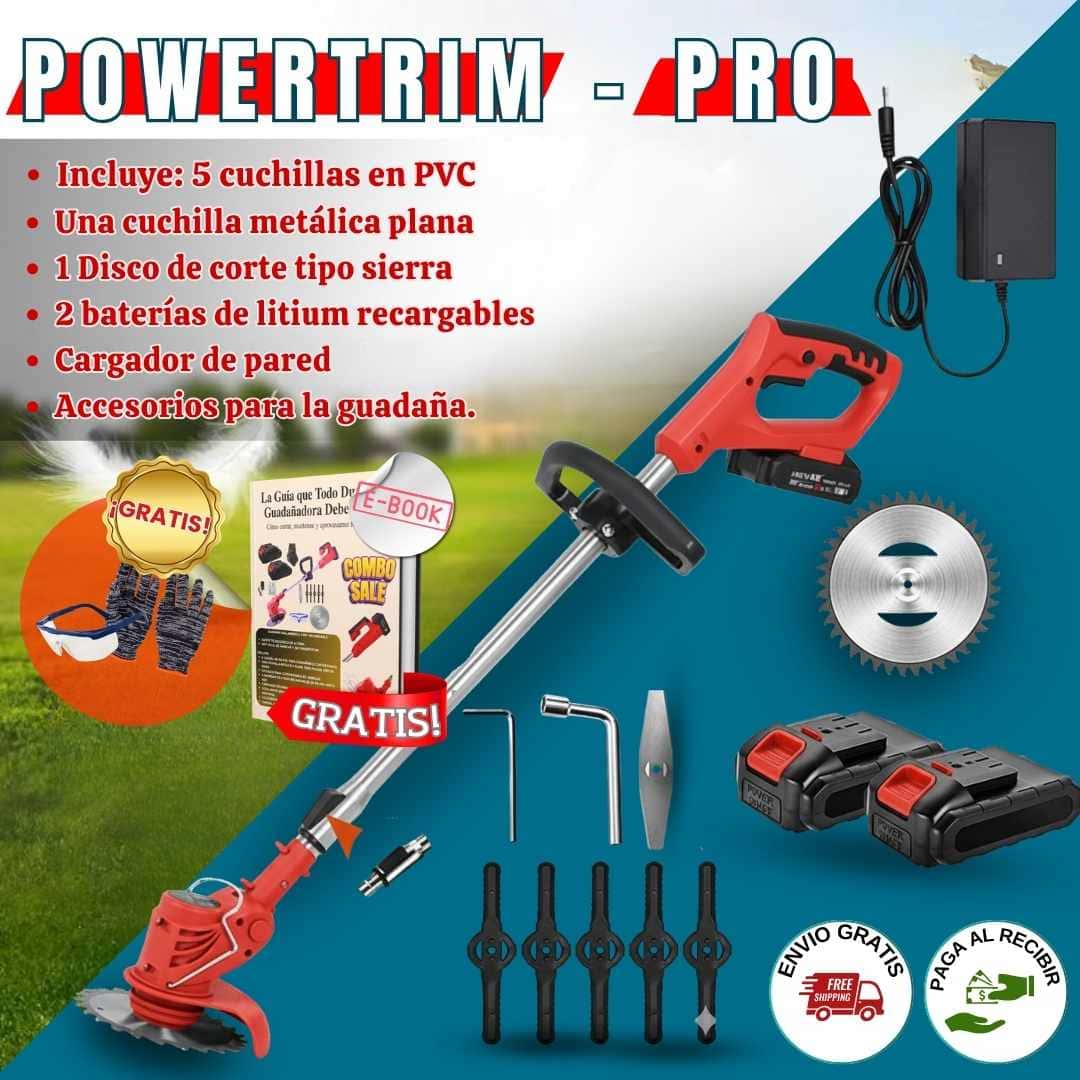 PowerTrim Pro™ | Kit Guadaña 3 en 1 Recargable + 2 Baterías 48V + Accesorios Completos + Regalos