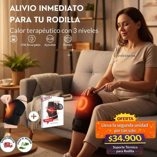 Rodilleras Calentadoras Terapéuticas – Alivio con Calor Ajustable (3 Niveles) + Obsequio