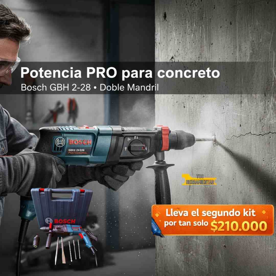 Rotomartillo Bosch GBH 2-28 – Doble Mandril Profesional (SDS + Normal)